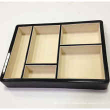 Black Leather Wooden Tray For Jewelry Display